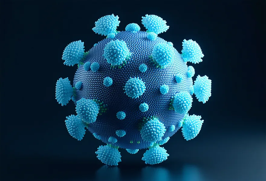 Structural illustration of AAV capsid icosahedral symmetry with surface loops and receptor binding site labeled